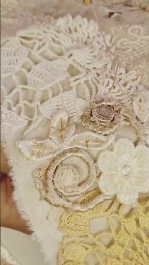 Lace and Doily Fabric Art Collage part 2.