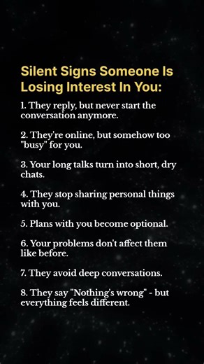 Silent Signs Someone Is Losing Interest In You: #trend #psycholgyfacts #depthpsychology #selfcare