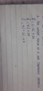 for what value of x are Coplanar vectors\begin{array} { l } \v... | Filo