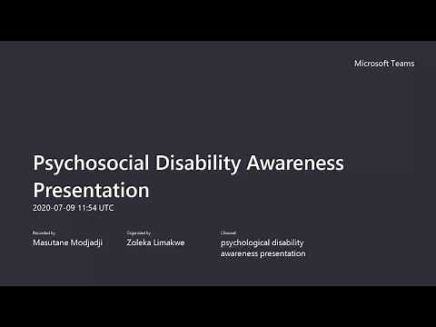 Psychosocial Disability Awareness Presentation