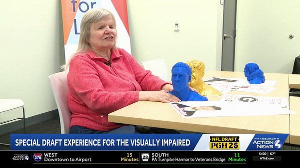 Pittsburgh library's 3D display of NFL prospects helps blind experience draft week