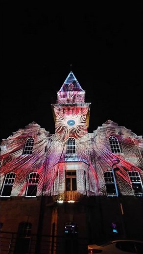 ​Mesmerizing Projection Mapping on Historic Clock Tower! 🎆 #shorts