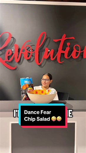 sometimes you just need to eat a large bowl of chip salad in jazz tech😭🙌🏼 #mmm #chipsalad #candysalad #dancer