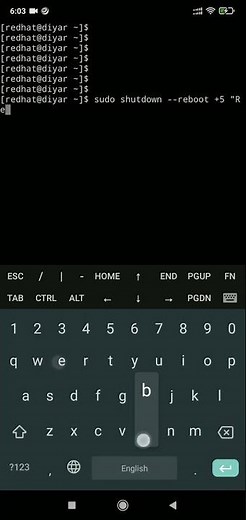 How to Restart/Reboot Redhat Linux in specific time with message over SSH