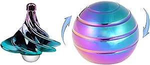 KXT Kinetic Desk Toys, Full Body Illusion Rotating Ball, Kinetic Optical Illusion Balls, Airflow Spinning Gyro，Fidget Toys for Adults Stress Relief, Men's Gifts, Ladies, Children (Multicolour)