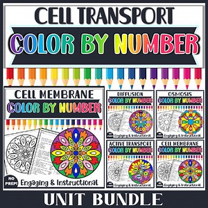 Active and Passive Cell Transport Color by Number Unit Bundle