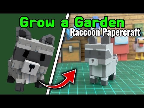 How to make Raccoon 'Grow a Garden' Papercraft | Tutorial + Free Template