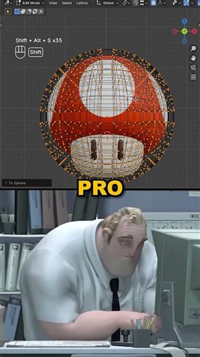 Beginner vs Pro no Blender — Olha isso… 👀⚙️ #shorts