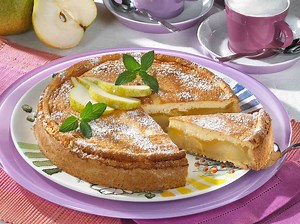 Birnenkuchen mit Pudding: Rezept für Birnen-Fans