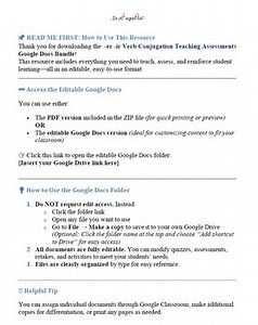 Spanish -er -ir Verb Conjugation Teaching Assessments – Editable Google Docs