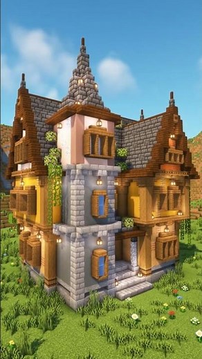 Medieval Terracotta Mansion 🏠#minecraft #minecraftbuilding #medievalstyle #medievalvillage
