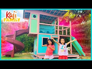 Our NEW PLAYHOUSE with Slide TOUR! - Videos For Kids