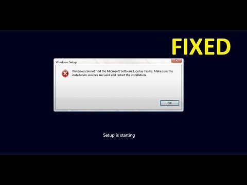 windows cannot find the Microsoft software license terms SOLVED
