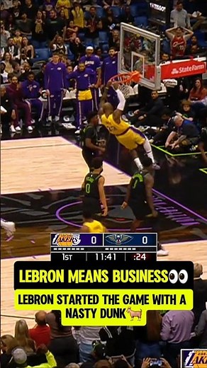 LeBron RIM ROCKING on the FIRST PLAY😭