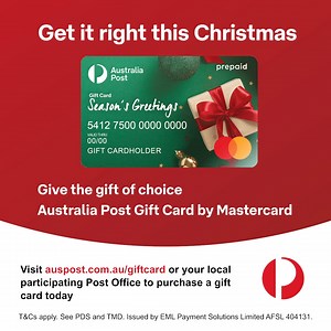 Not sure what to buy? An AusPost Gift Card is the ultimate Christmas gift, accepted anywhere Mastercard is! #ChristmasMadeEasy #AusPost #GiftCardMagic #PerfectGift #HolidayJoy #MastercardAccepted #FestiveGifting #AusPostGiftCard #GiftIdeas #Xmas2025 | Australia Post