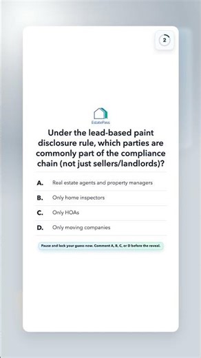 Real Estate Exam Prep: Lead-Based Paint Disclosure Compliance Chain