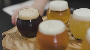 Beers on a wooden board - Free Stock Video
