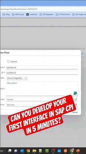 📣 Learn how to develop your first interface in SAP CPI within 5 minutes! #sapcpi #saptutorial