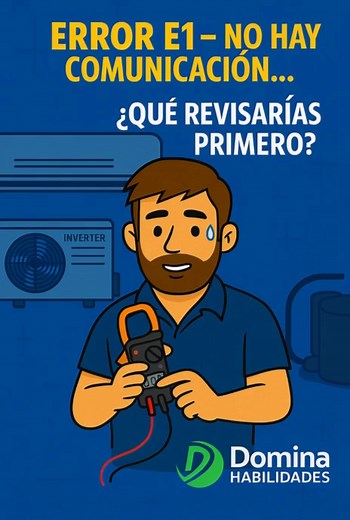 88K views · 751 reactions | ⚠️ ERROR E1 – Falla de comunicación inverter Cuando aparece este error… cada técnico tiene su método   ¿Vos por dónde arrancás a revisar primero? Comentá así comparamos criterios  #inverter #errore1 #tecnicoinverter #refrigeracion #aireacondicionado #placasinverter #diagnosticotecnico #fallastecnicas #manualinverter #serviciotecnico #aireinverter #TikTokHVAC | Domina la tecnología inverter | Facebook