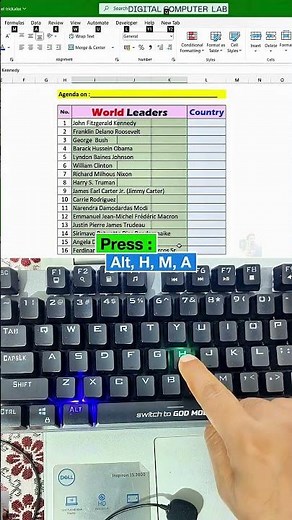 Merge Cells in Excel Without Mouse | Keyboard Shortcut