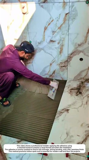 Perfect Large-Format Tile Installation Using Precision Trowel Technique