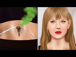 [ASMR Animation] Taylor Swift's belly button odor treatment | Giant Navel Stone Removal