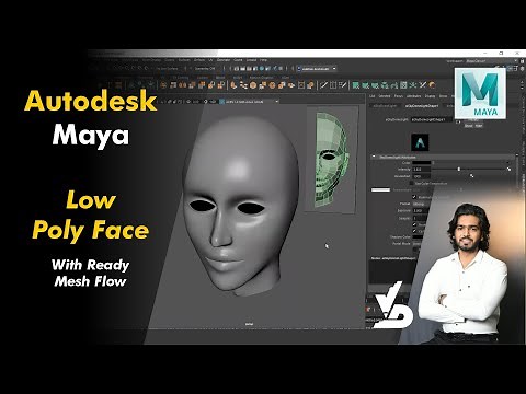 Autodesk maya | Low Poly Face With Ready Mesh Flow