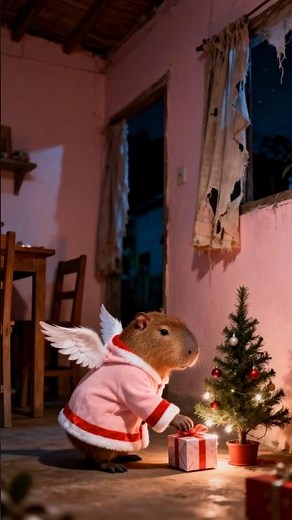 "✨ Meet the AI-Generated Angel Capybara Spreading the joy of Christmas! 🎄❤️" #cute