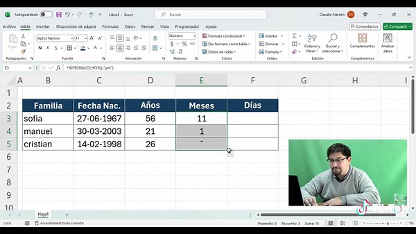 Calcula la Edad Exacta en Excel con SIFECHA