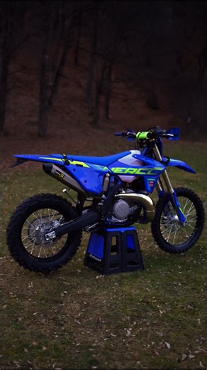 Sherco Motorcycles Romania | New era. Sharper lines. Lighter feel. Pure 2-stroke pulse. 300 SE Factory. 🔵🔥 2026. Engineered to dominate. 🎥 by @andreibogdan3_ 👨🏻‍💻... | Instagram