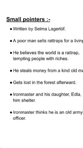 English class 12 flamingo chapter The rattrap summary in simple language