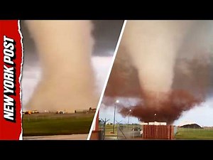 Wild Video Captures MASSIVE Tornado Near Oklahoma Air Force Base