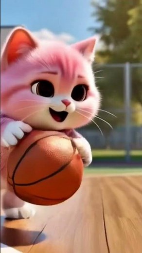 Cute Cat playing a ball 😹🏀 #CatBasketball #FunnyCat #CuteCat #CatShorts #SportsCat #ViralShorts #cat