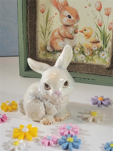 Vintage Goebel White Rabbit, Figurines, Made in Germany , Ceramic, Realistic Bunny - Etsy