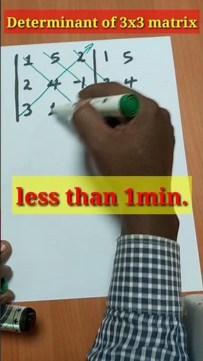 Determinant of 3×3 matrix (less than 1min.)#Shorts