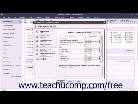 Sage 50 2018 Tutorial Setting Up Security and Creating Users Sage Training