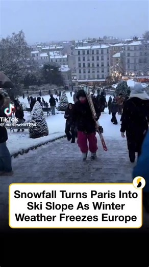As an icy cold snap tightens its grip across Europe, Parisians are finding joy in the chill, some even skiing down the makeshift slopes of Montmartre. A viral video captured skiers weaving through the iconic district, turning the Parisian hill into a makeshift piste amid the capital’s rare snowfall. But while some embrace the wintry novelty, others face serious disruption. Snow, ice, and fierce winds have paralysed parts of Europe’s transport system for a third consecutive day. Over 100 flights 