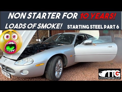 Starting 'Steel' pt 6. Broken Jaguar XK8 nobody has started in TEN years! Loads of smoke everywhere!