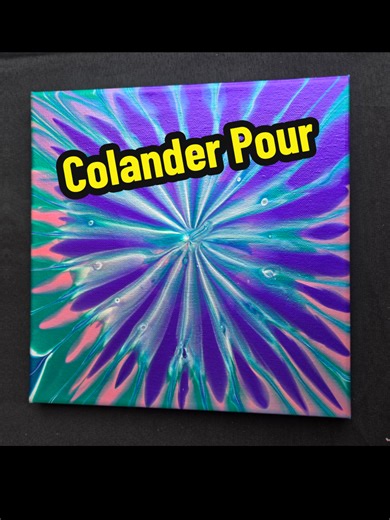 These colander pours are such fun! Looking forward to doing these in many more color palettes!#fluidarttechniques #paintpour #abstractart #acrylicpaintpour #fluidart