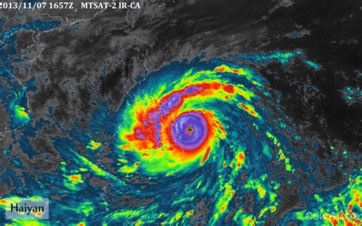 1330号超强台风海燕全程卫星云图