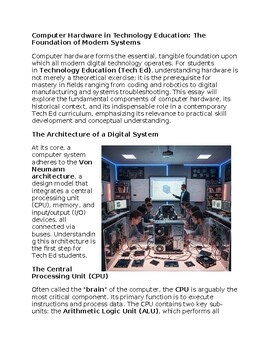 Computer Hardware in Technology Education - Reading Passage and x 10 Questions