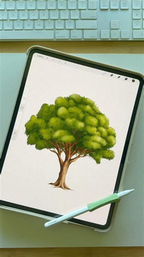 Procreate Easy Trees Tutorial #procreate #beginnerarttips #procreatetutorials