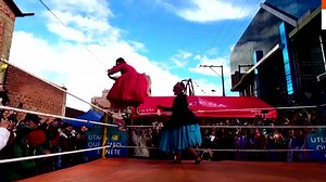 5.5K views · 121 reactions | Cholita wrestlers performed on the streets of El Alto, as Bolivians celebrated the 'Electropreste,' a celebration of merging of indigenous Aymara culture with modern Bolivia | Reuters | Facebook