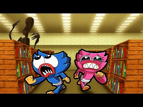 Huggy Wuggy LOST in Backrooms Library? (Minecraft)