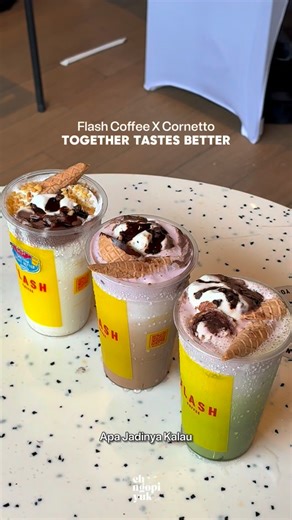 Cafe Resto|| Coffeeshop || Place To Go|| Hotel Staycation | Daripada penasaran mending langsung aja cobain menu collab antara @flashcoffee_id dan @cornetto_idn yang sudah bisa di beli di seluruh... | Instagram