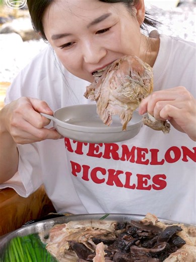 시골집에서 능이오리백숙으로 몸보신 #duckmeat | Duck