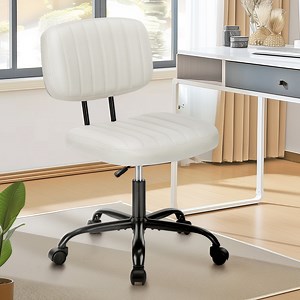 EDX Indoor Lumbar Support Low Back Height Adjustment Task Desk Chair, White