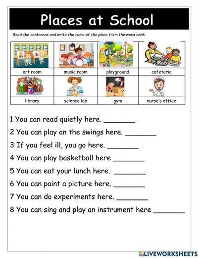 Places at School online pdf exercise