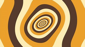 Download Colorful trendy retro 1970s warped circles pattern background with gently moving trippy circles in warm vintage color tones. This simple motion background animation is full HD and a seamless loop. for free