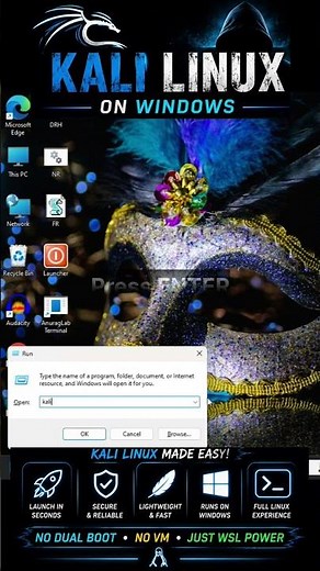 Run Kali Linux in Windows 11 Using WSL 🚀 | No VM Required #shorts